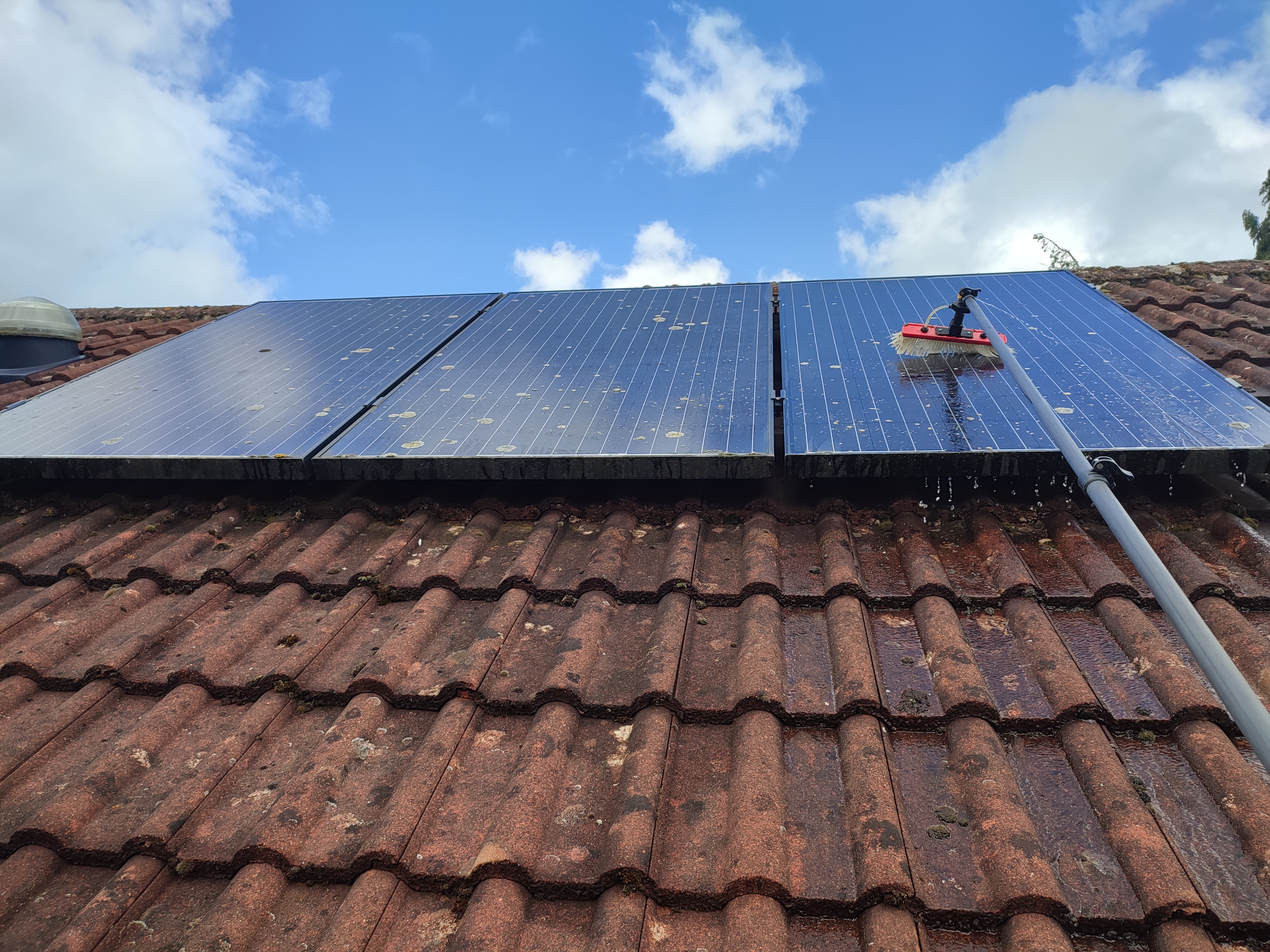 Solar panel cleaning example